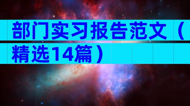 部门实习报告范文（精选14篇）