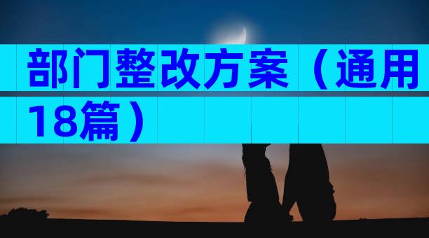 部门整改方案（通用18篇）