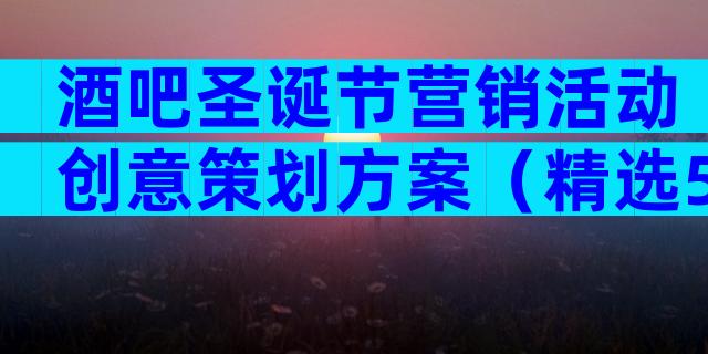 酒吧圣诞节营销活动创意策划方案（精选5篇）
