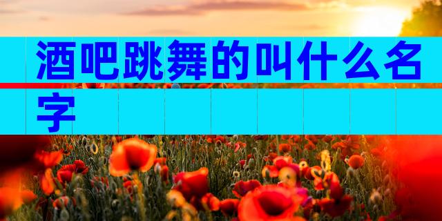 酒吧跳舞的叫什么名字
