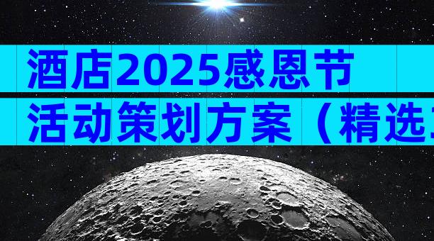 酒店2025感恩节活动策划方案（精选32篇）