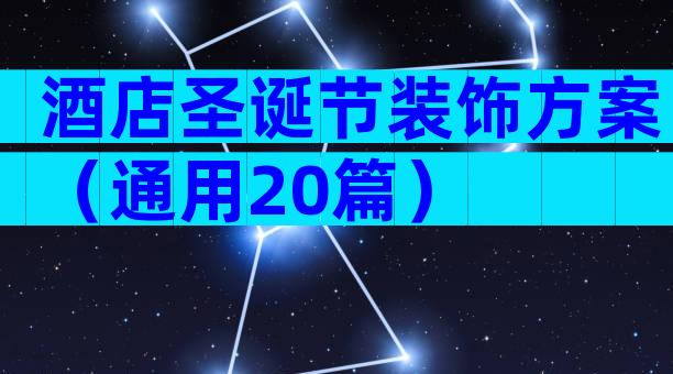酒店圣诞节装饰方案（通用20篇）