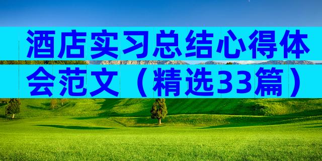 酒店实习总结心得体会范文（精选33篇）