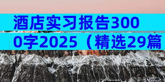酒店实习报告3000字2025（精选29篇）