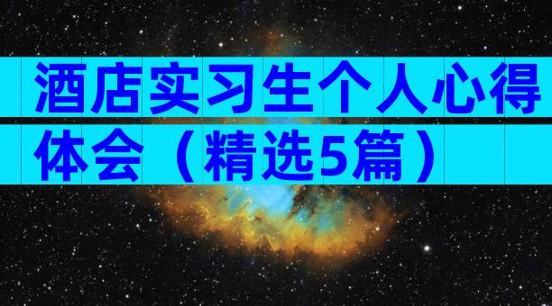 酒店实习生个人心得体会（精选5篇）