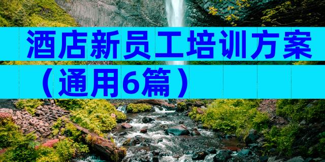 酒店新员工培训方案（通用6篇）