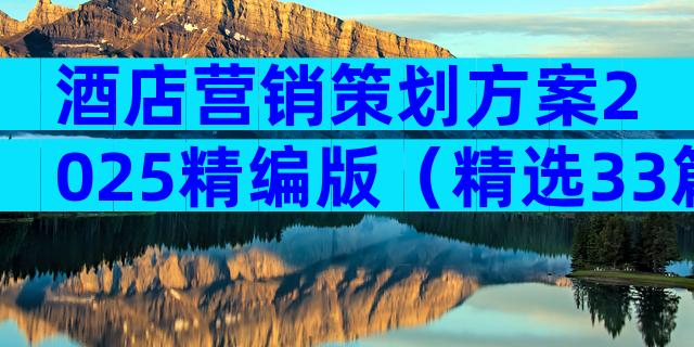 酒店营销策划方案2025精编版（精选33篇）