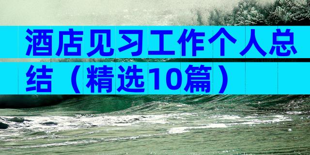 酒店见习工作个人总结（精选10篇）