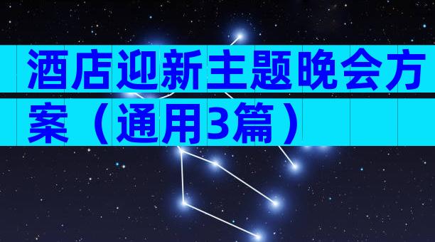 酒店迎新主题晚会方案（通用3篇）