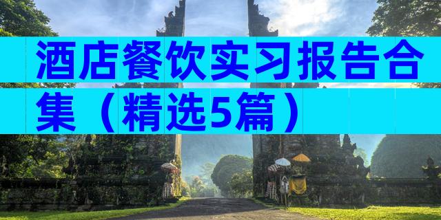 酒店餐饮实习报告合集（精选5篇）