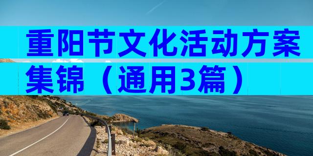 重阳节文化活动方案集锦（通用3篇）
