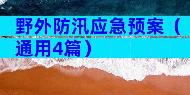 野外防汛应急预案（通用4篇）