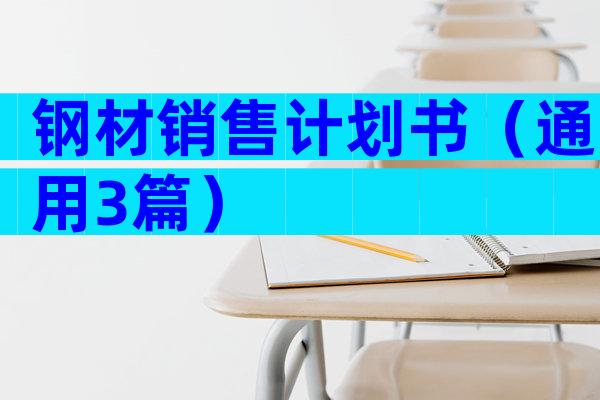 钢材销售计划书（通用3篇）