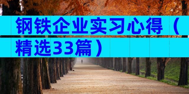 钢铁企业实习心得（精选33篇）