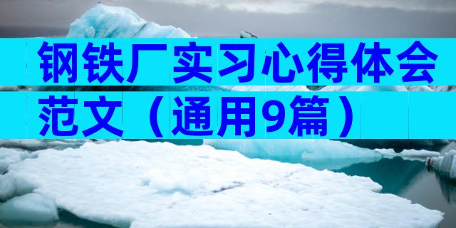 钢铁厂实习心得体会范文（通用9篇）