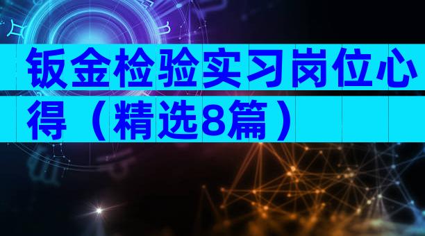 钣金检验实习岗位心得（精选8篇）