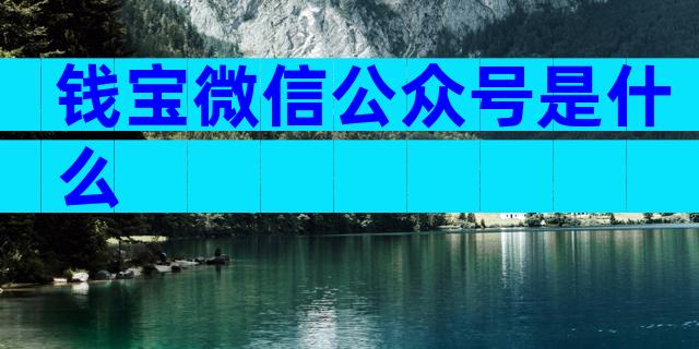 钱宝微信公众号是什么
