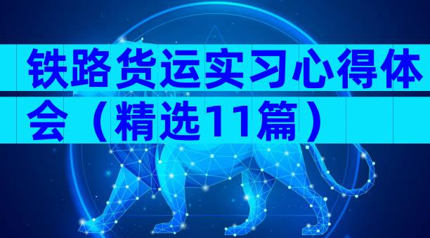 铁路货运实习心得体会（精选11篇）