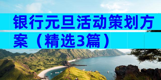 银行元旦活动策划方案（精选3篇）
