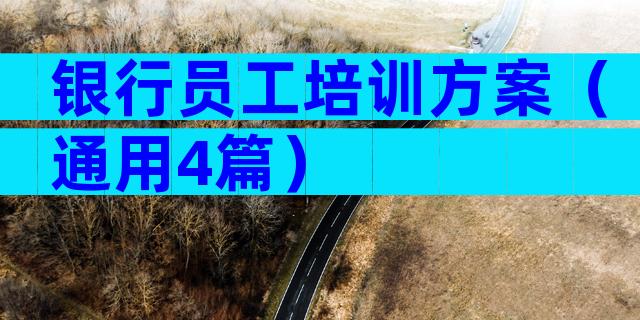 银行员工培训方案（通用4篇）