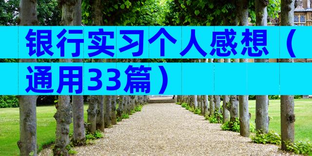 银行实习个人感想（通用33篇）