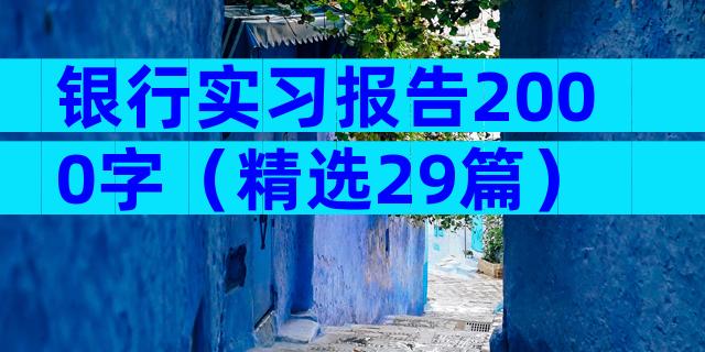 银行实习报告2000字（精选29篇）
