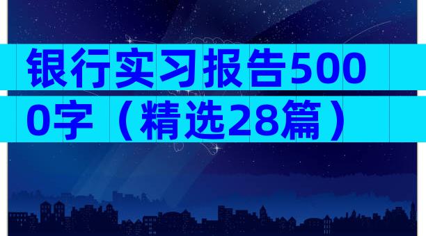 银行实习报告5000字（精选28篇）