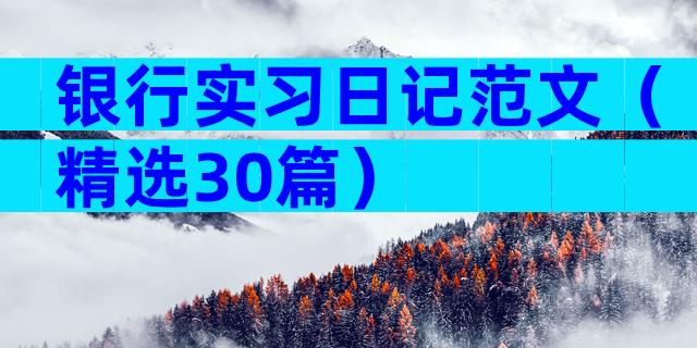 银行实习日记范文（精选30篇）