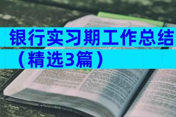 银行实习期工作总结（精选3篇）