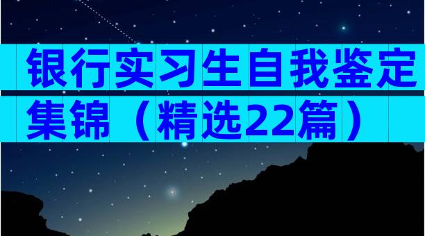 银行实习生自我鉴定集锦（精选22篇）