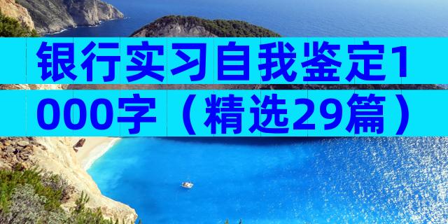 银行实习自我鉴定1000字（精选29篇）