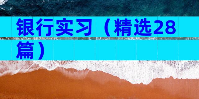 银行实习（精选28篇）