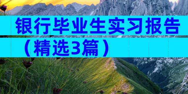 银行毕业生实习报告（精选3篇）