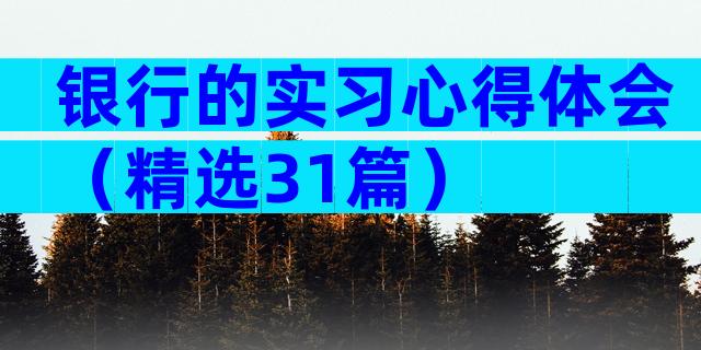 银行的实习心得体会（精选31篇）