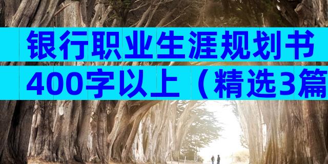 银行职业生涯规划书400字以上（精选3篇）