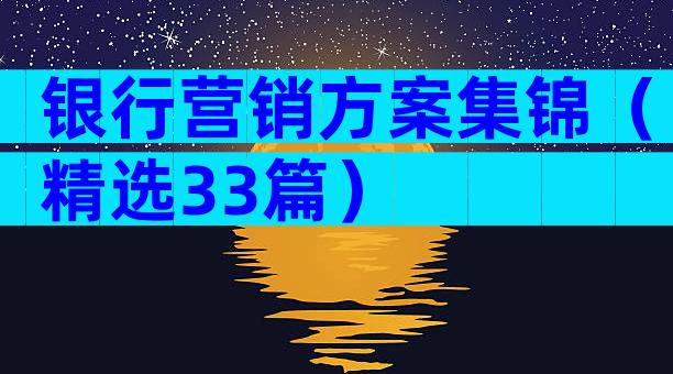 银行营销方案集锦（精选33篇）
