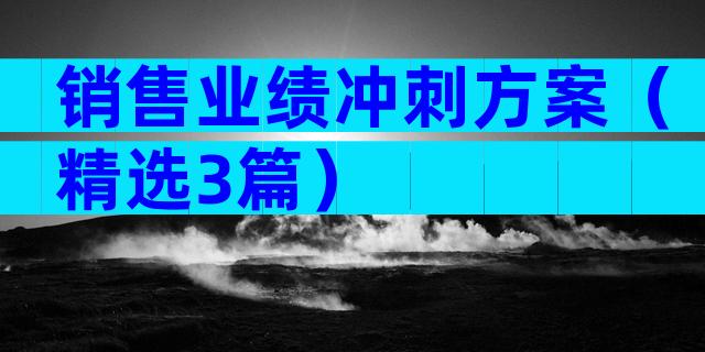 销售业绩冲刺方案（精选3篇）