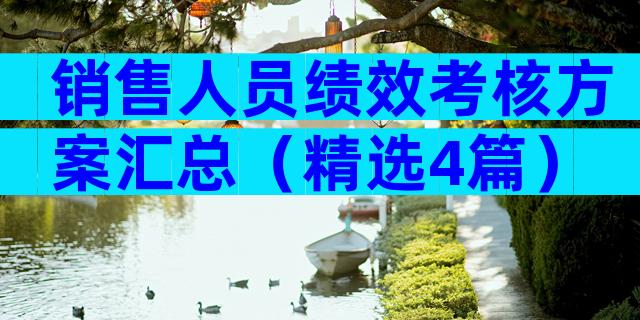 销售人员绩效考核方案汇总（精选4篇）