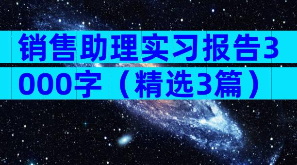 销售助理实习报告3000字（精选3篇）