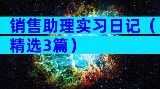 销售助理实习日记（精选3篇）