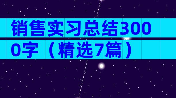销售实习总结3000字（精选7篇）