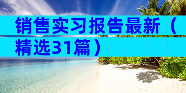 销售实习报告最新（精选31篇）
