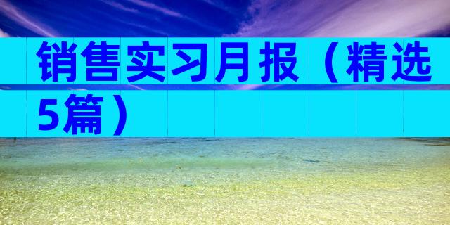 销售实习月报（精选5篇）