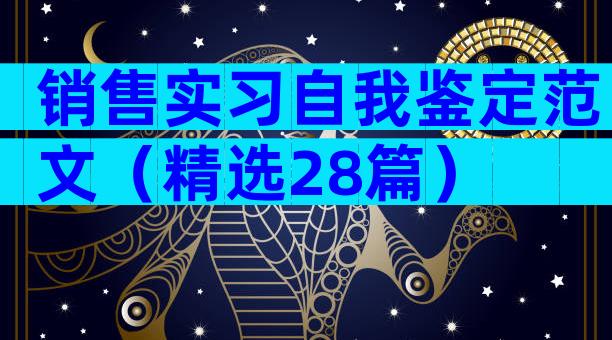 销售实习自我鉴定范文（精选28篇）