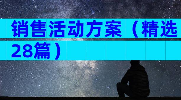 销售活动方案（精选28篇）