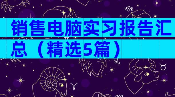 销售电脑实习报告汇总（精选5篇）