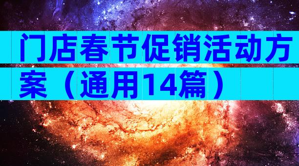门店春节促销活动方案（通用14篇）