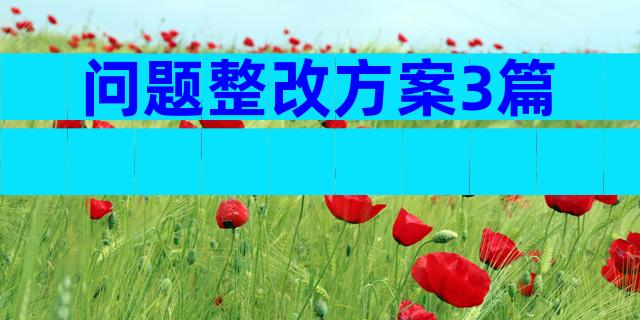 问题整改方案3篇