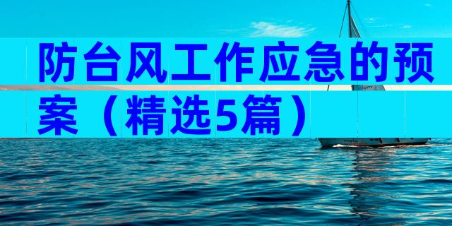 防台风工作应急的预案（精选5篇）