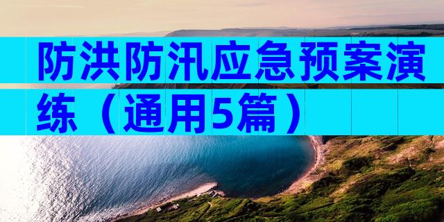 防洪防汛应急预案演练（通用5篇）